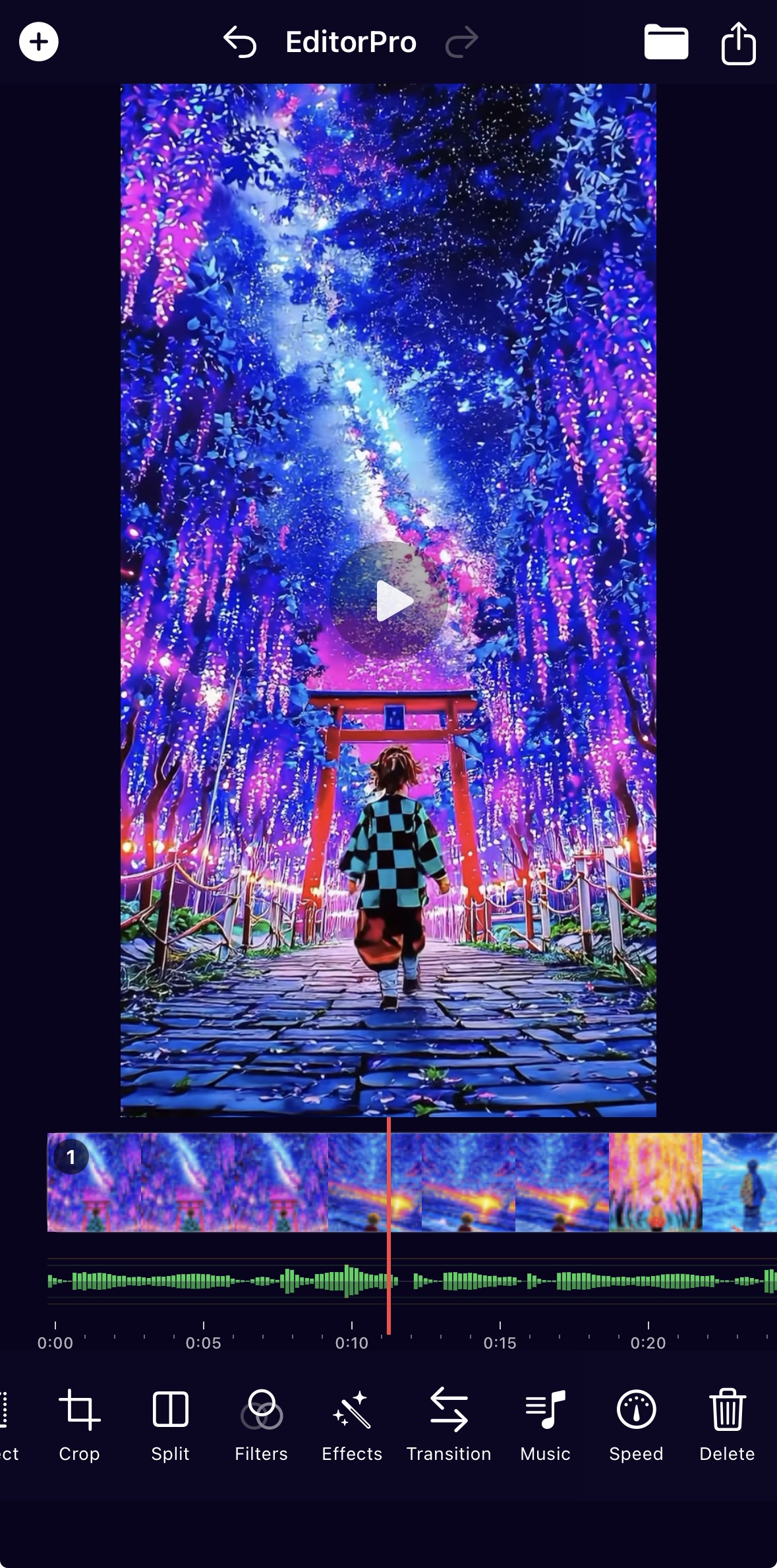 Timeline View - EditorPro video editing interface